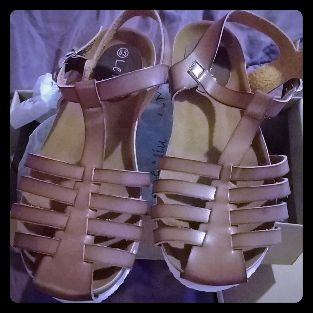 Brown sandals never worn